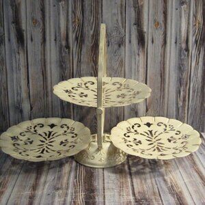 FOLDING TIERED METAL SERVING TRAYS